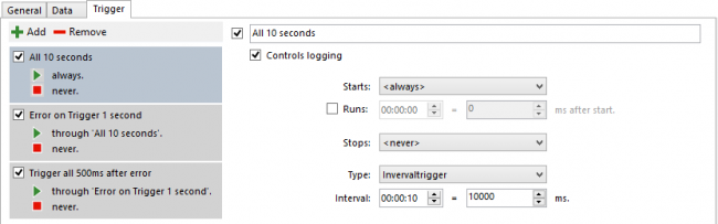 Specify the interval trigger